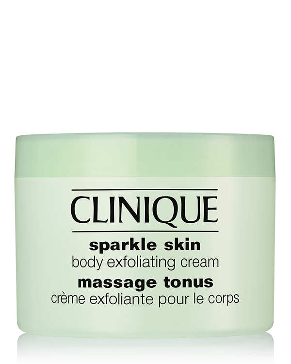 Sparkle Skin™ Body Exfoliating Cream Barattolo, La ricca formula esfoliante elimina l&#039;opacità persistente, la desquamazione. Lascia la pelle levigata e pulita.